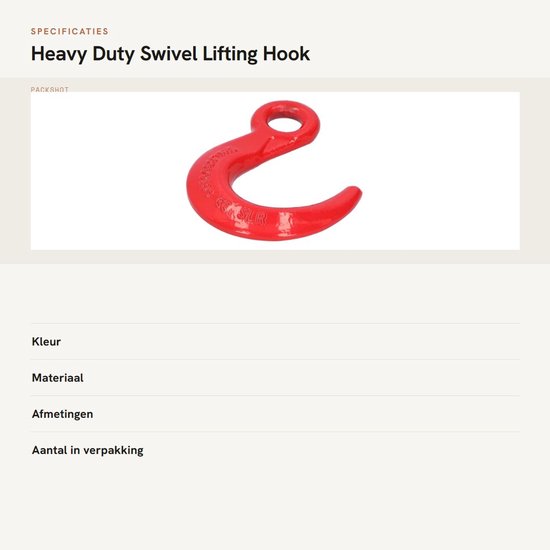 Dailygoods- Kraanhaak 2948,4 kg Draagvermogen - Hefhaak - Gelegeerd Staal - Grote Opening - Voor Industrie/Bouw - Handig in Gebruik van Dailygoods — afbeelding 2