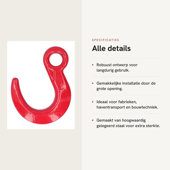 Dailygoods- Kraanhaak 2948,4 kg Draagvermogen - Hefhaak - Gelegeerd Staal - Grote Opening - Voor Industrie/Bouw - Handig in Gebruik van Dailygoods — afbeelding 3