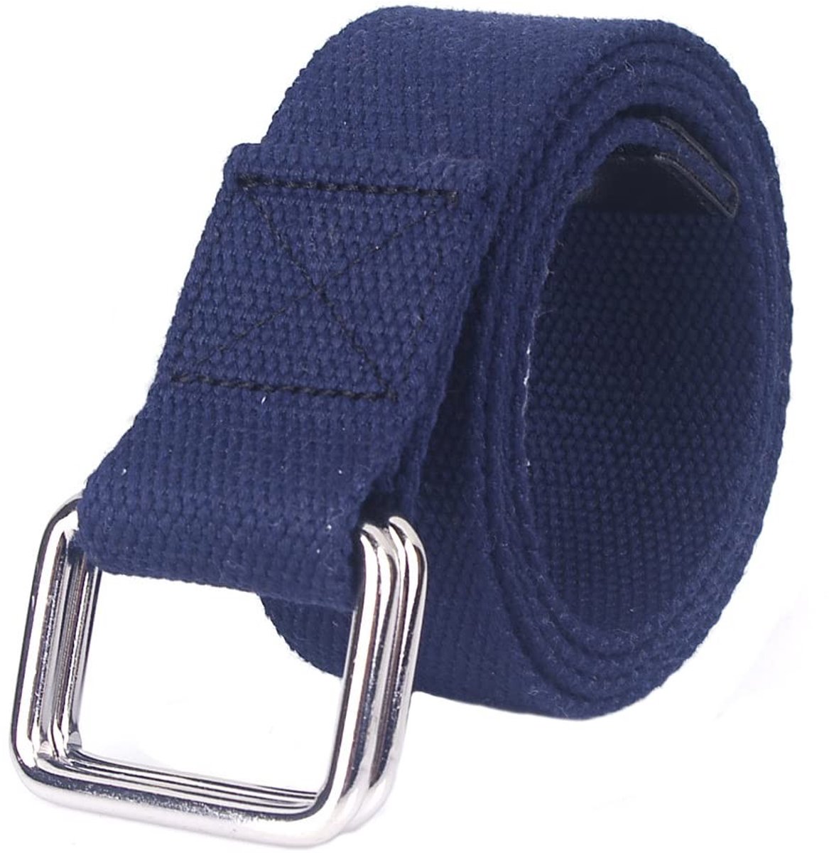 Dailygoods- Canvasriem Verstelbaar - Dames/Heren Riem - Dubbele Ringgesp - 110 cm - Hoogwaardig Canvas - Comfortabel en Duurzaam - Tailleriem