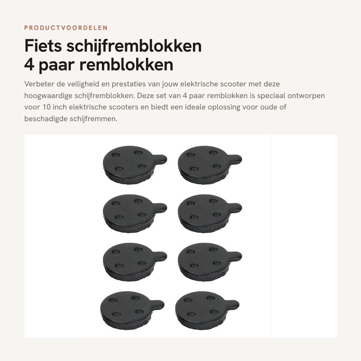 Dailygoods - Fiets schijfremblokken - 4 paar remblokken - Hoogwaardige vervangingen voor elektrische scooters - 10 inch - Veilig en duurzaam - Geschik...