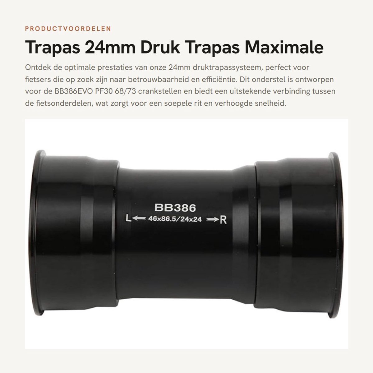 Dailygoods- Trapaskit 24mm - Trapas 86mmφ46mm - Aluminiumlegering - Duurzaam - Eenvoudig te installeren - Optimale prestaties - Bottom Bracket