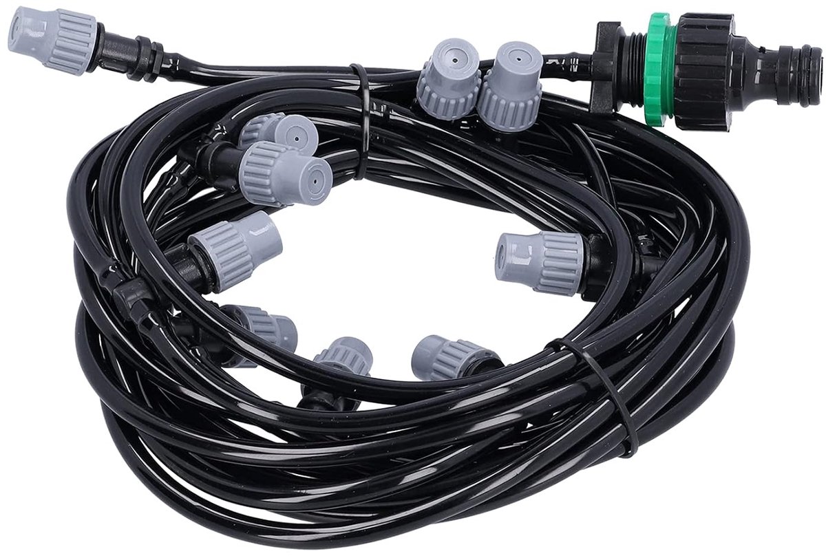 Irrigatieslang met sproeiers - Bewateringssysteem - Automatisch bewateren - Uniforme sproeibevloeiing - 10 meter - Groen