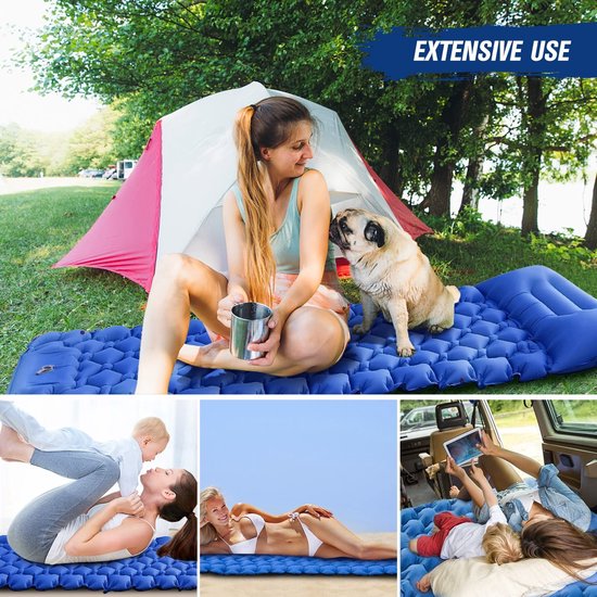Dailygoods- Campingmat Lichtgewicht - Draagbaar Ontwerp - Waterdicht - Opblaasbaar - Slaapmat - Superieure Ondersteuning - Luchtbed van Dailygoods — afbeelding 3