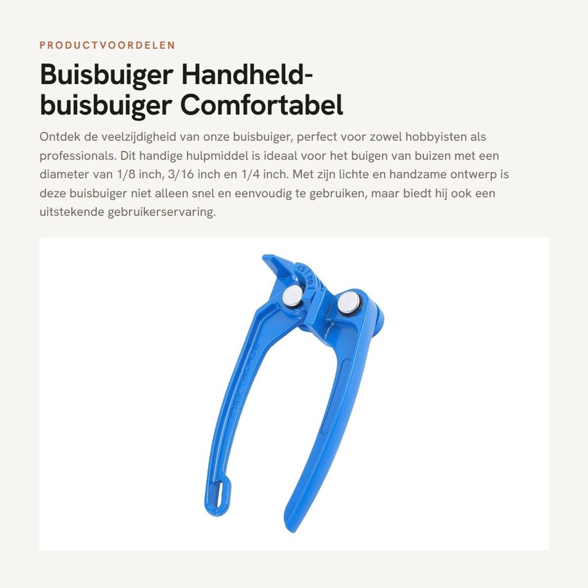 Dailygoods- Buisbuiger Handheld - 1/8 inch/3 mm - 3/16 inch/4 mm - 1/4 inch/6 mm - Schokbestendig - Flexibel Bender-kalibratiemerk - Buisvormer