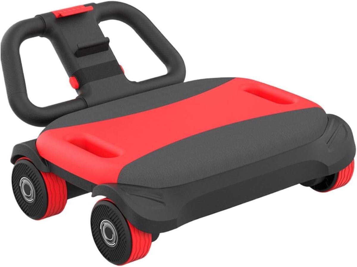 Buikspierroller - Core trainer - Krachttraining thuis - Met elleboogsteunen - 40x40x10 cm - Rood groen blauw