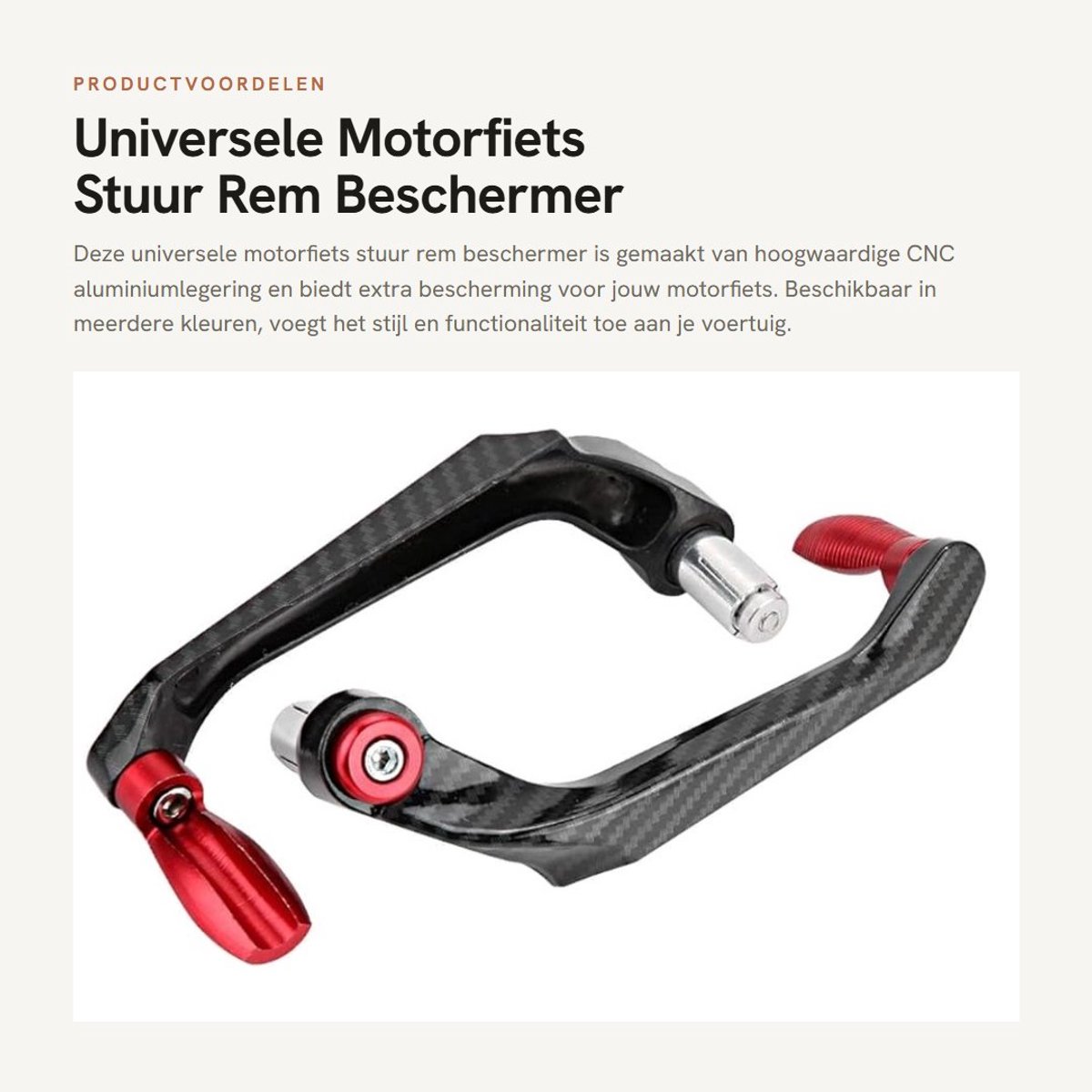 Dailygoods- Rembeschermer CNC Aluminiumlegering - Handbeschermers - Stuurbeschermer - Motorfiets - Elektrische auto - Hoogwaardig materiaal - Handbeschermer