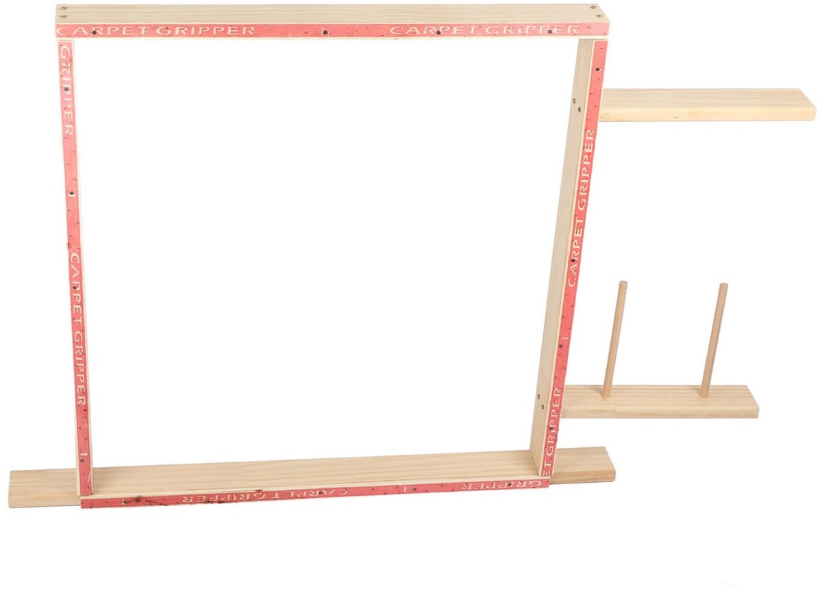 Dailygoods- Tuftframe 24x36 Inch - Stevig Rubberhout - Glanzende Afwerking - Tuftstandaard - Kunstnijverheid - Vloerkleden Maken - Eenvoudig Schoon te Maken - Tapijtframe