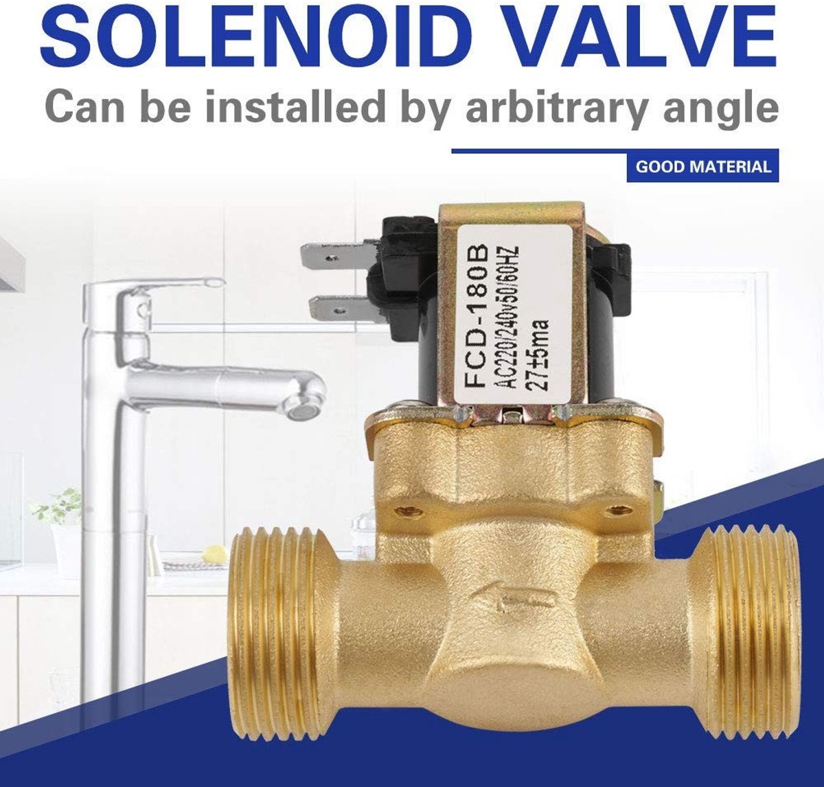 Dailygoods- Elektrische Solenoïde Klep - Hoogwaardige Messing - Vochtbestendig - Temperatuurbestendig - Eenvoudig te Installeren - Duurzaam Gebruik