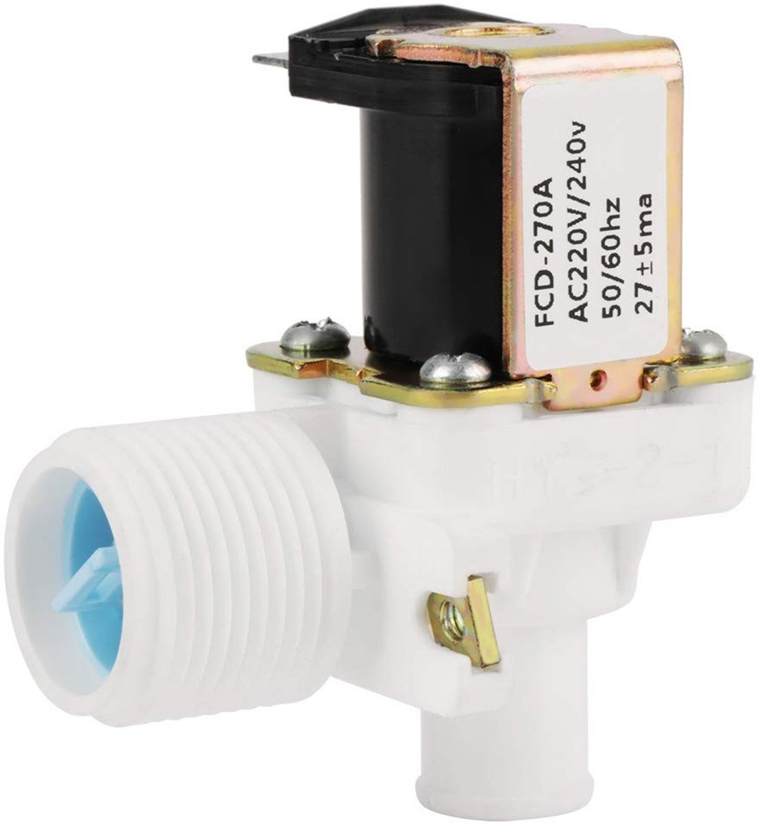 Dailygoods - Water Inlaatklep - Elektrische Solenoidklep - Geschikt voor Wasmachines - FCD270A - Hoogwaardige Kwaliteit - 220V/240V - 3/4