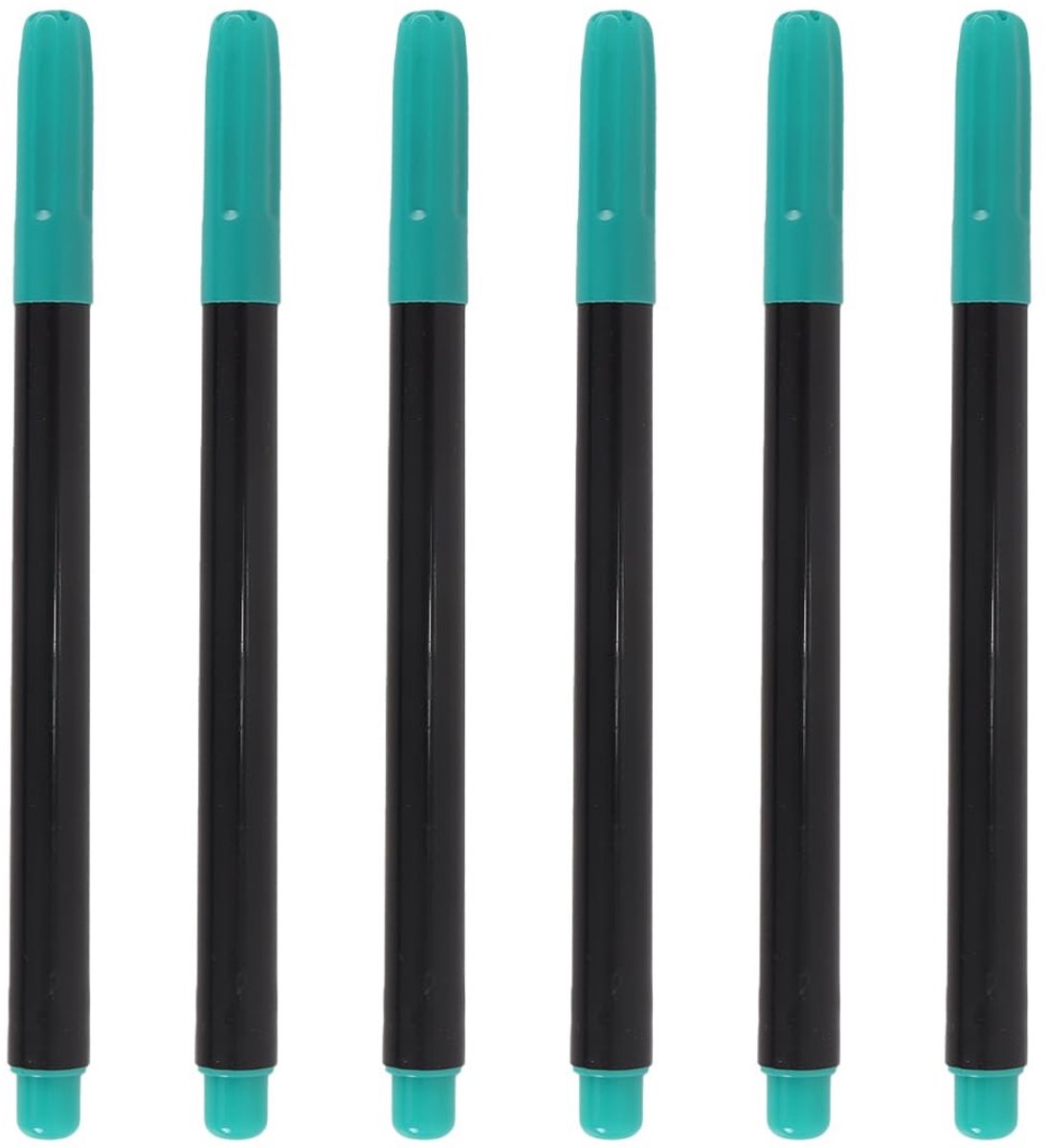 Dailygoods- Textielstiften 6 Stuks - Donkergroen - Permanente Markers - Wasbestendig - Lichtecht - Formaat 147,5 x 10,8 mm - Textielmarkers