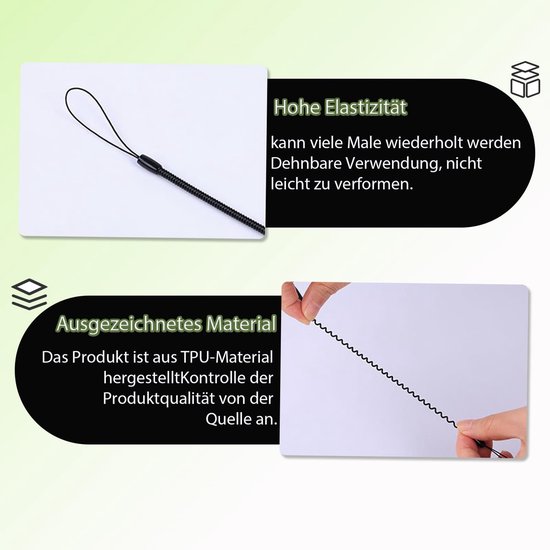 Dailygoods- Spiraalbanden 8 Stuks - Elastische Penkoord - Intrekbare Veerstiftlijn - Voor Touch-Pennen - Kantooraccessoire - Diverse Kleuren — afbeelding 2