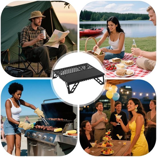 Camping Grill - Opvouwbare Grill - Buiten Koken - Lichtgewicht Aluminium - 26 x 20 x 7 cm - Zwart van Camping — afbeelding 3