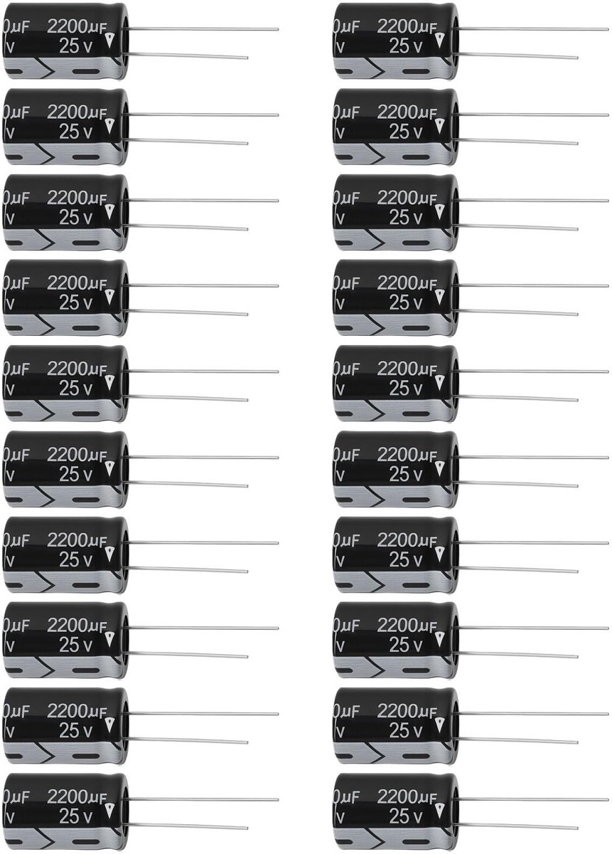 Dailygoods - Radiale Elektrolyt Kondensatoren (20 Stuks, 2200μF, 25V)