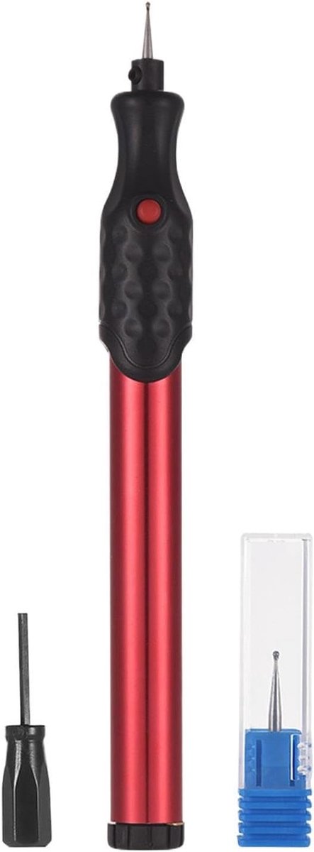 Metalen graveerpen - Elektrisch gereedschap - Gedetailleerde ontwerpen - Lichtgewicht aluminium frame - 21.000 omw/min - Rood