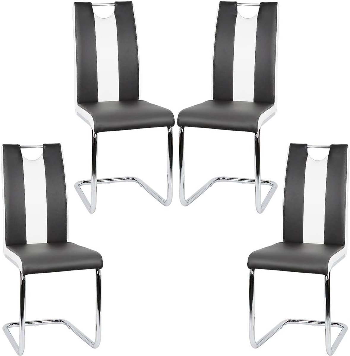 Stoelen Set - Eetkamerstoelen - Comfortabel Zitten - Ergonomisch Ontwerp - 4 Stuks - Zwart