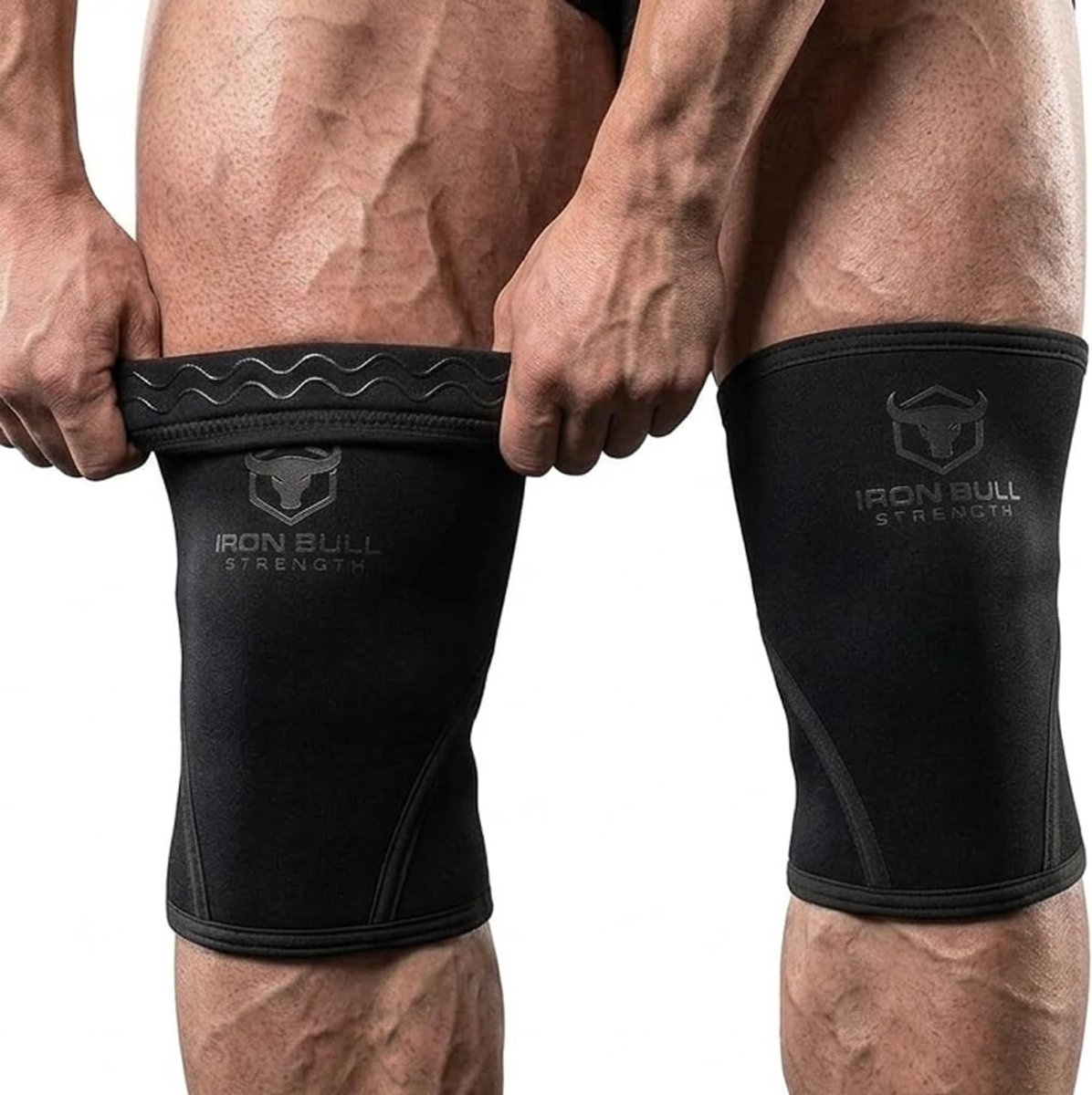Kniebeschermers - Kniebandages Mouwen - Krachttraining Fitness - Anti-rollen Technologie - 7 mm dik - Zwart Grijs