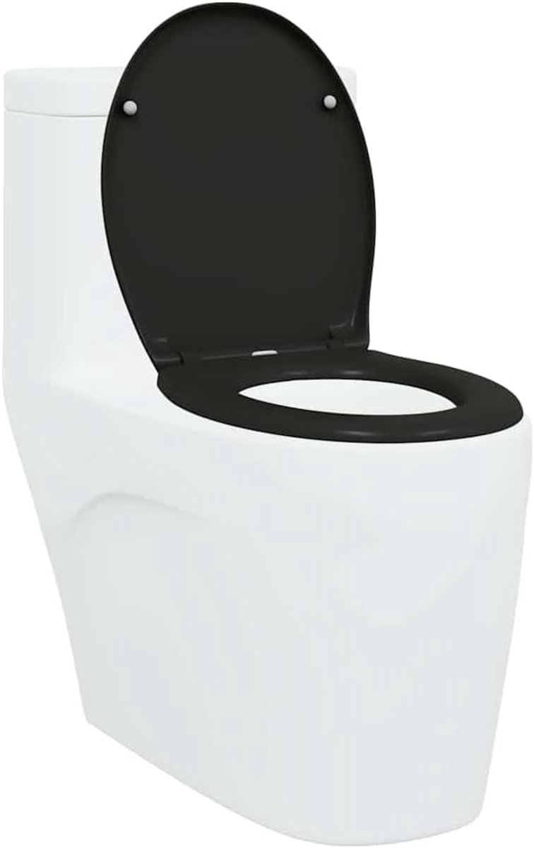 Toiletbril - Zitting Deksel - Badkamer Upgrade - Soft Close - 47x37 cm - Zwart