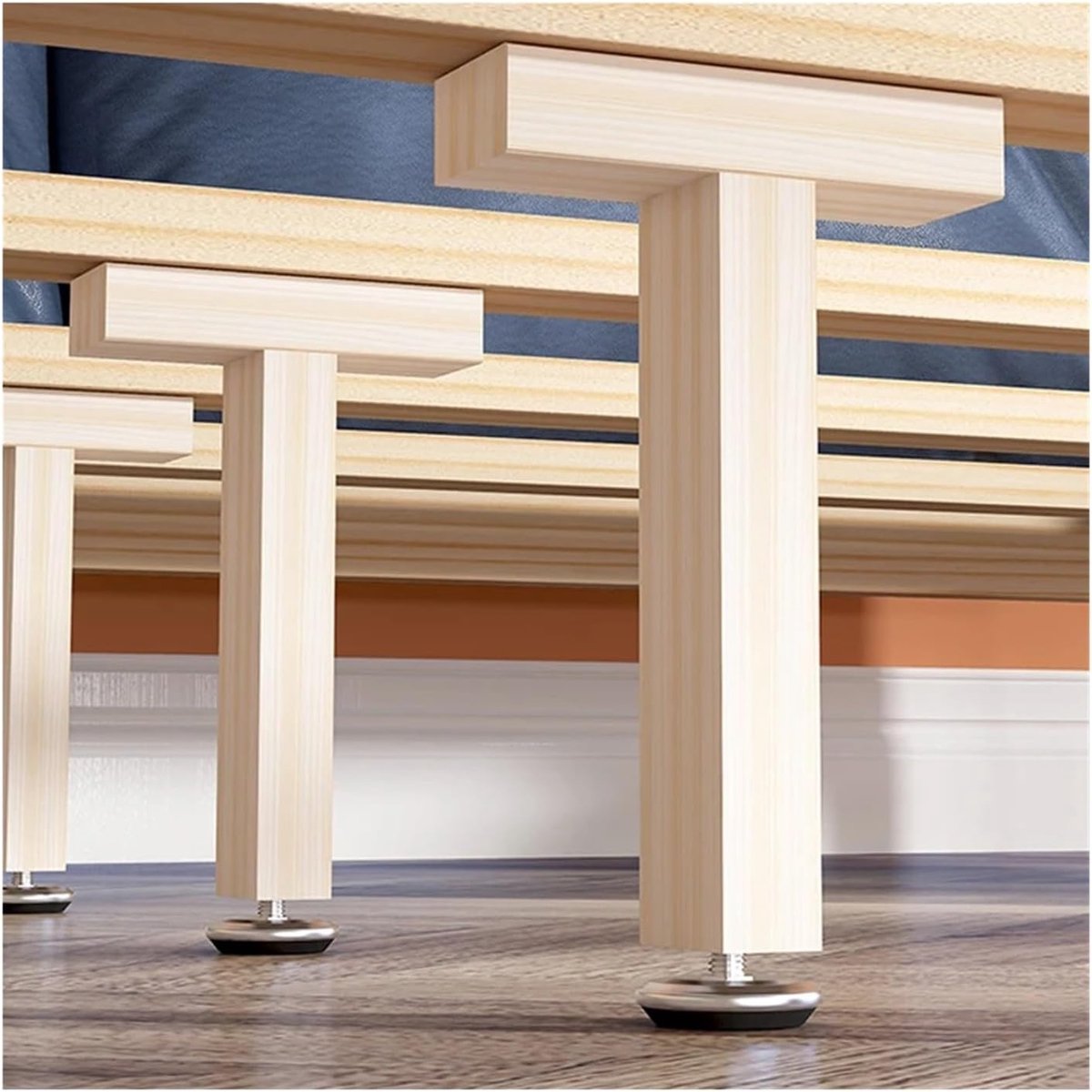 Meubelpoten - Ondersteuningsframe - Bed Bodem Verstevigen - In Hoogte Verstelbaar - 36 cm - Houtkleur