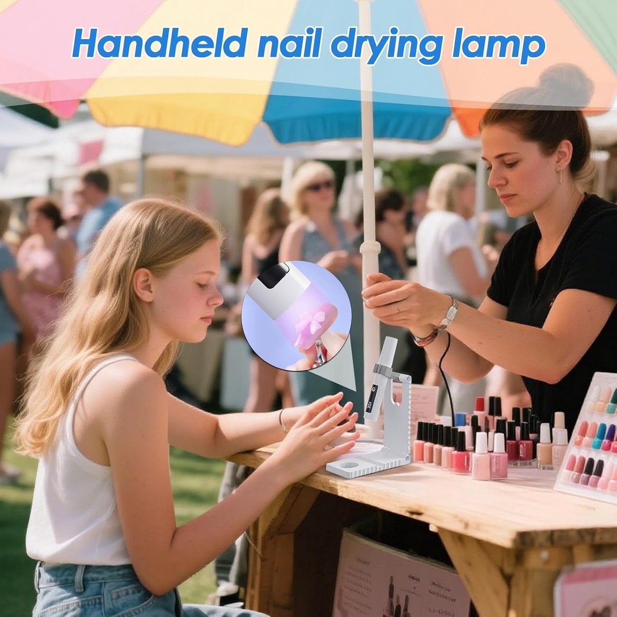 Hand UV-lamp - Nageldroger Draagbaar - Nagels Uitharden - LCD Display - Compact Formaat - Wit — cadeau in Verzorging - foto 6