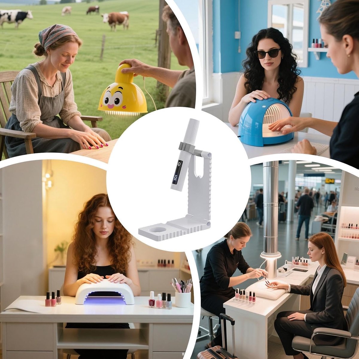 Hand UV-lamp - Nageldroger Draagbaar - Nagels Uitharden - LCD Display - Compact Formaat - Wit — cadeau in Verzorging - foto 3