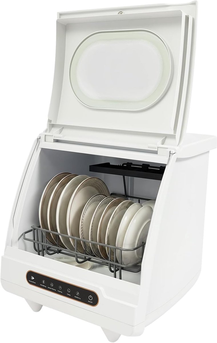Mini vaatwasser Tafelmodel apparaat Servies reinigen Multifunctioneel wassen 45 x 45 x 43 cm Wit