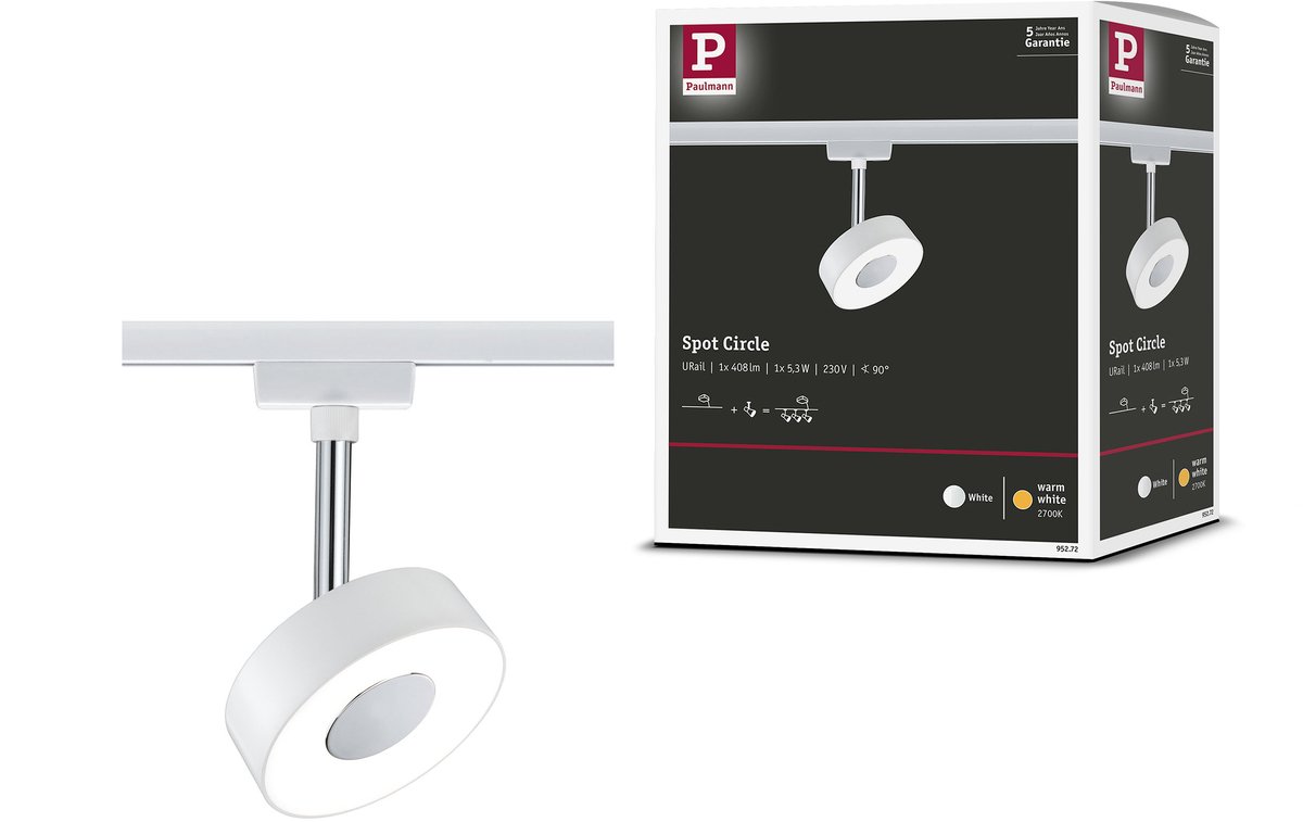 URail Railspot Circle 250lm 5,3W 2700K 230V Wit