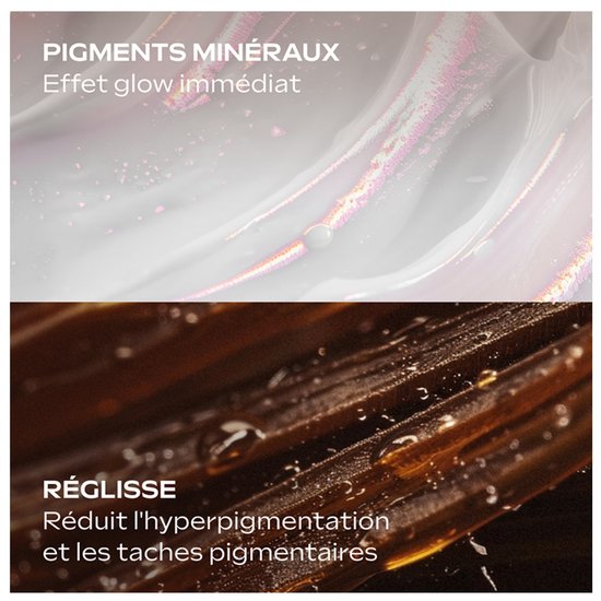 Abstracte macro-afbeeldingen van minerale pigmenten en zoethout voor WELEDA Serum Drops.