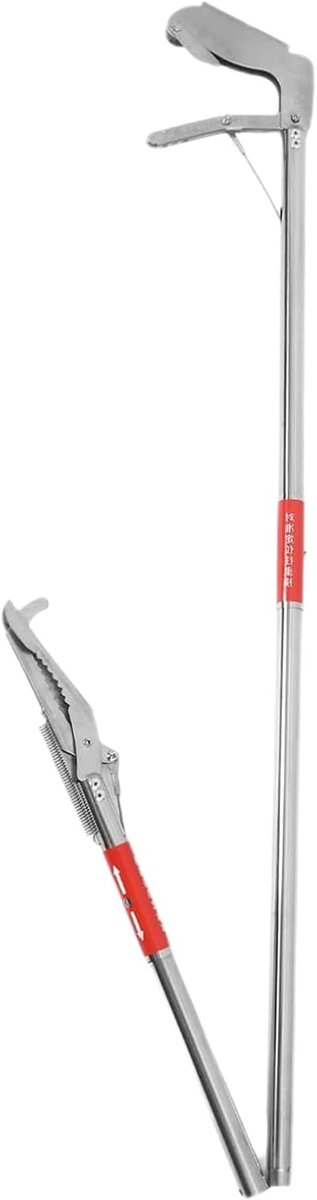 Slangengrijper Opvouwbaar - Vuilnisvanger Tang - Veilig Dieren Vangen - Roestvrij Staal - 127 cm - Zilver