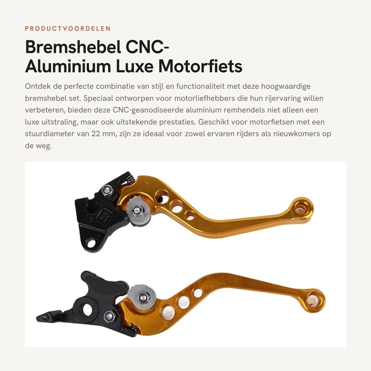 Dailygoods- Remhendel Fatbike - CNC-Aluminium - Motorfiets/Scooter - Drumremhendel - Universele Pasvorm - Verhoogde Rijveiligheid