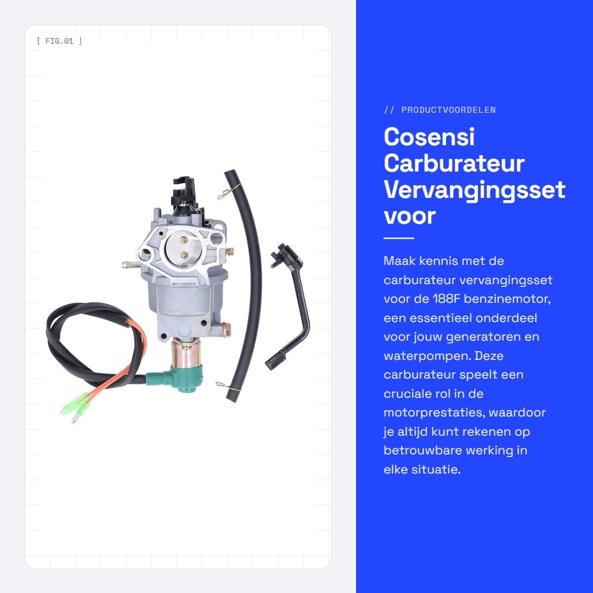 Dailygoods- Carburateur Vervangingsset voor 188F Benzinemotor - Carburateur Synchronisatie Set - Carburateur Afstelgereedschap - Voor Generatoren - Mengt Benzine/Lucht - Stijf Mechanisch Apparaat - Motorcarburateur