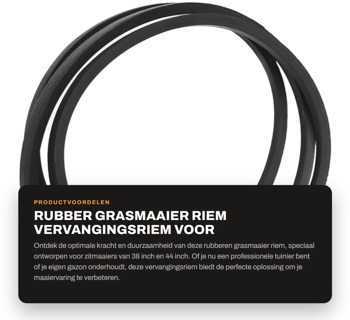 Dailygoods- Grasmaaier Riem Rubber 223,5 cm - Vervanging voor 38/44 inch Zitmaaiers - OEM 4L880/144200/131290 - 1/2 inch Breedte - Duurzaam Materiaal - Maaier Riem