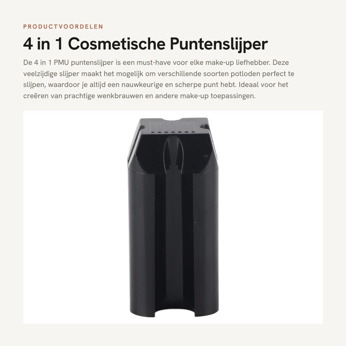 Golden crown - Puntenslijper - Wenkbrauwpotloodslijpers - 4-in-1 Slijpgereedschap - Compact formaat - Make-up Slijper - Geschikt voor Beginners