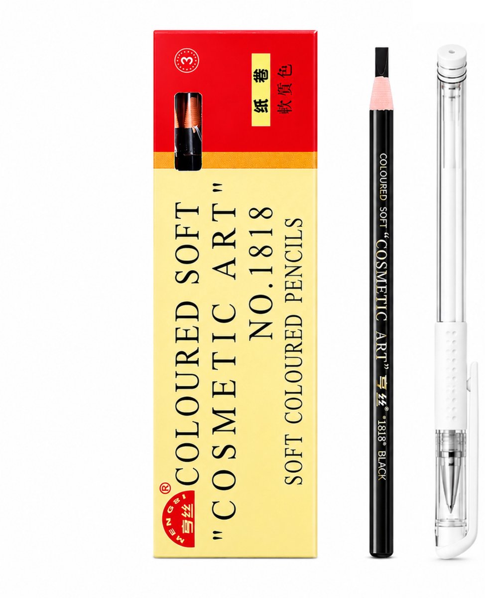 Guardian Beauty Wenkbrauwpotlood en Microblading Pen Set - Zachtgekleurd - 2 Stuks - Wit & Bruin