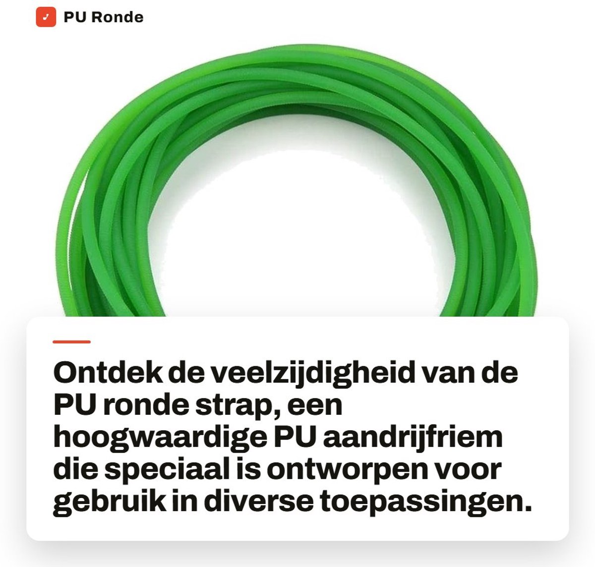 Dailygoods- Aandrijfriem - PU Ronde Riem - Schokbestendig - Slijtvast - Eenvoudig te Installeren - 4mm x 10m - Polyurethaan Riem