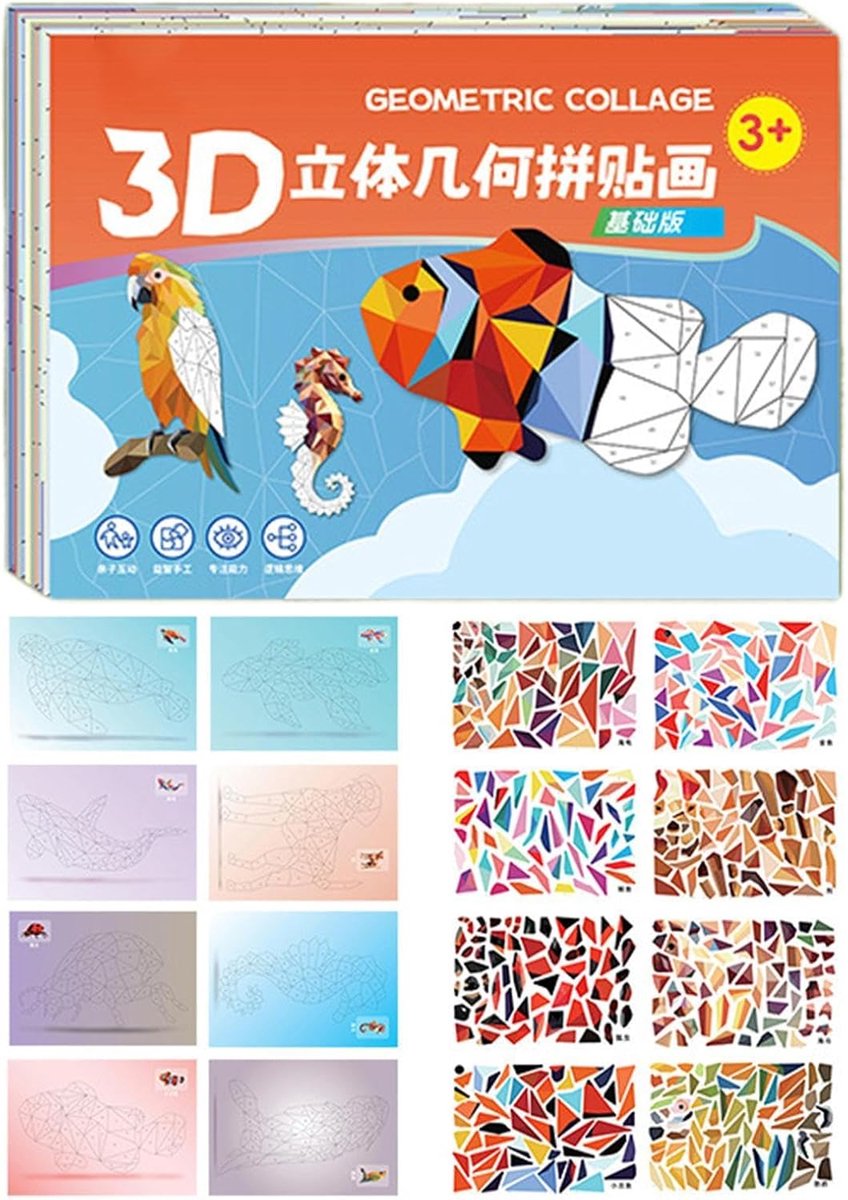 Knutselset Collage - Papieren Puzzel - Creatief Bouwen - Scheurvast Materiaal - 27 x 19 cm - A