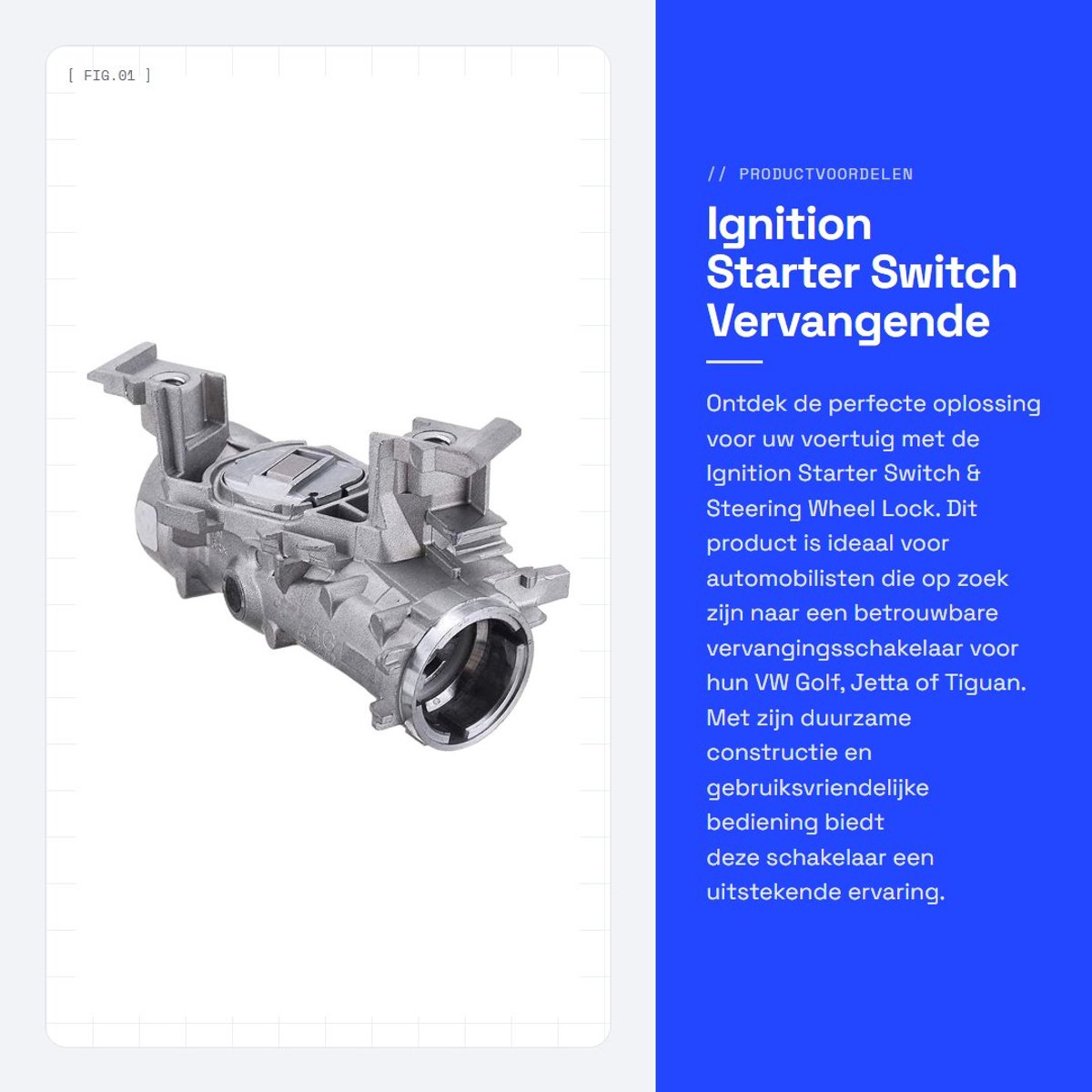 Dailygoods - Ignition Starter Switch - Vervangende Schakelaar - Hoogwaardige Kwaliteit - Geschikt voor VW - Handig in Gebruik - Voor Diverse Audi en S...