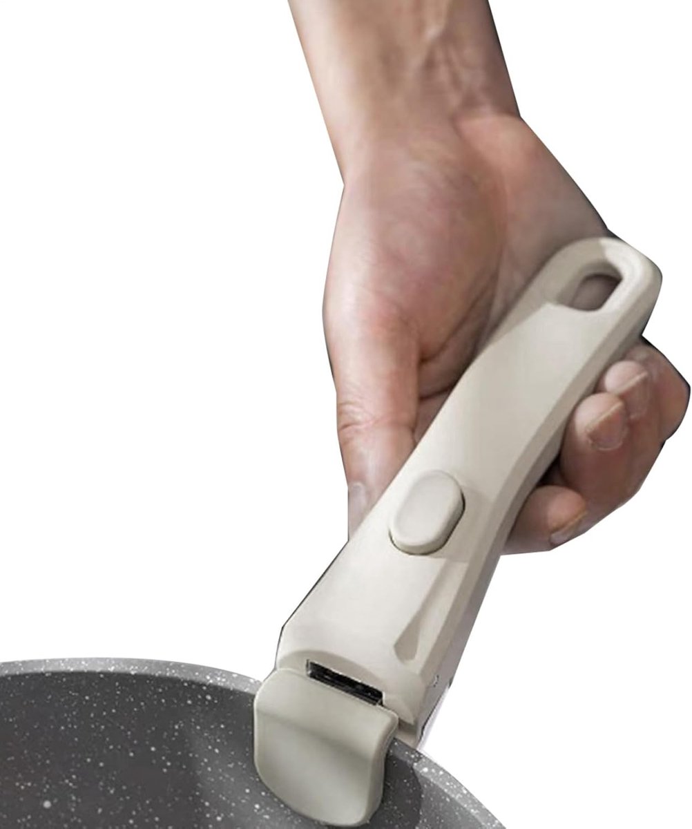 Afneembare pannengreep - Universele tang - Veilig koken - Ergonomisch ontwerp - 205 x 52 cm - Wit