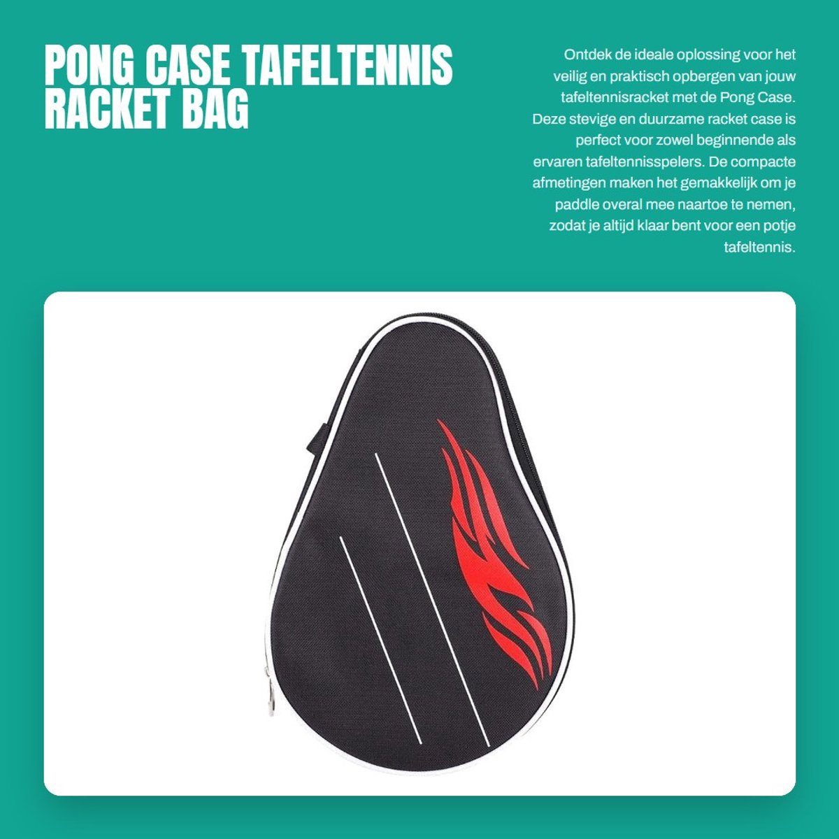 Dailygoods- Paddle Bag Praktisch - Tafeltennis Racket - Duurzaam - Gladde Case - Bescherming - Lichtgewicht - Rackethoes