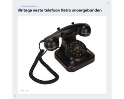 Dailygoods- Vaste Telefoon Retro Design - Vintage Bureautelefoon - Ouderwetse Telefoon met Schijfknop - Telefoon voor Thuis - Telefoon voor Kantoor - Uniek Lassic Ontwerp