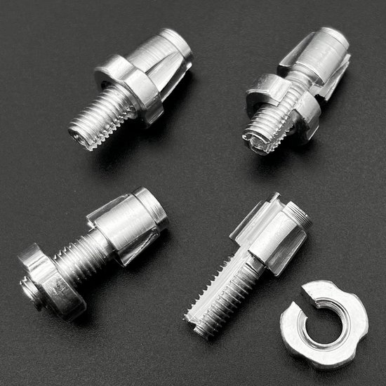 Dailygoods- Fietsremkabel-afstelmoer 4 Stuks - Remhendel-afstelschroef M7 - Aluminiumlegering - Geschikt voor MTB/Racefietsen - Vervangingsonderdeel - Remkabel — afbeelding 4