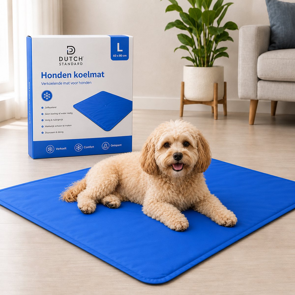 Hondenkoelmat 60 x 80 cm – Maat L – Verkoelende Mat voor Kleine Honden en Katten - Niet-giftige gel