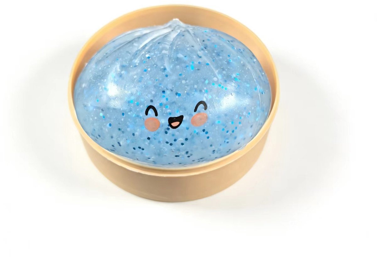 Cokar - squishy - Fidgets - fidget toys - dumpling squishy - dumpling - Groot Dumpling squishy speelgoed met stoombox - dumpling squishy groot - stressbal - fidget - squishies - 1 stuk - blauw