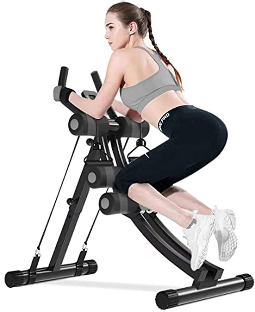Buikspierbank - Core trainer - Thuis trainen - Verstelbare hoogtes - 90x40x88 cm - Grijs