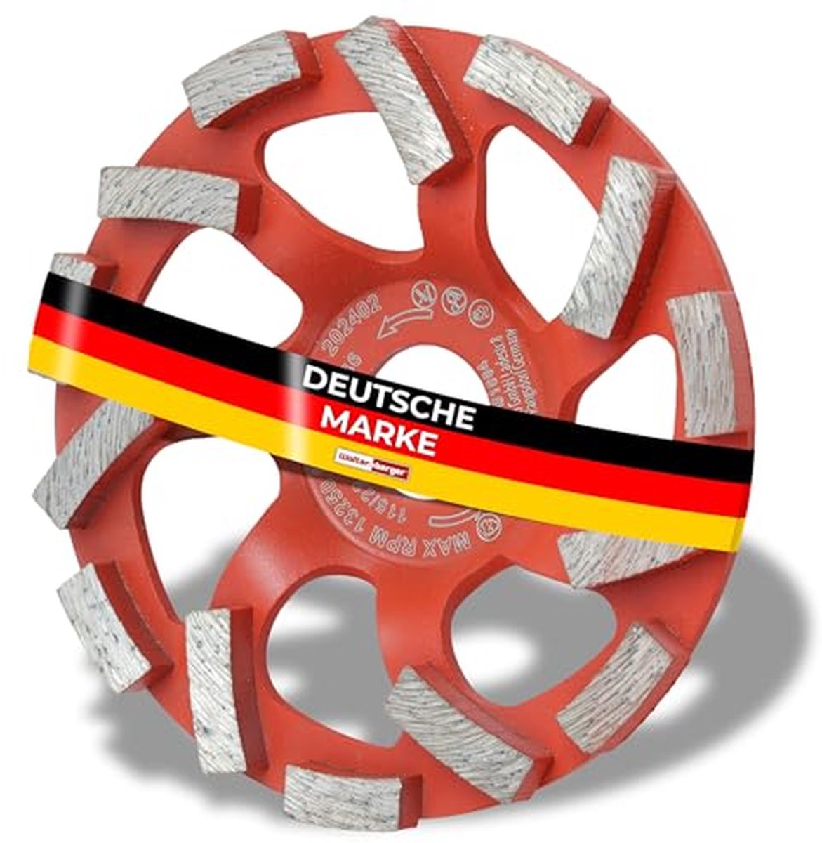 Diamant slijpschijf - Schuurschijf pot - Beton schuren - Turbosegmentatie efficiënt - 115 mm - Grijs
