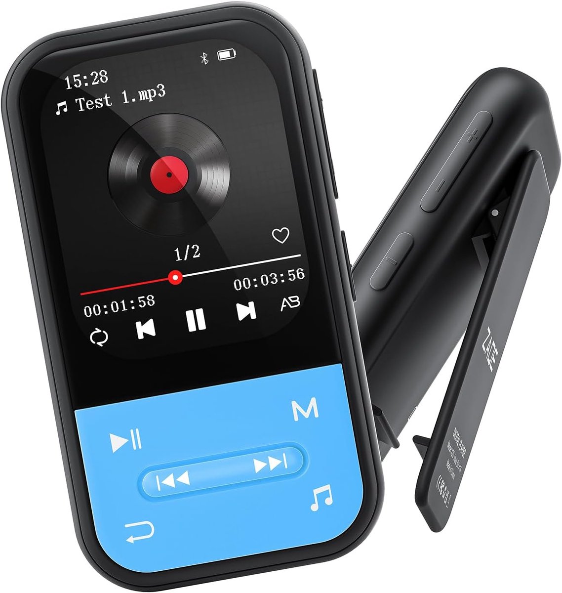 Draagbare MP3-speler - Muziekspeler Clip - Sport en Reizen - Bluetooth 5.3 Connectiviteit - 128 GB Geheugen - Blauw