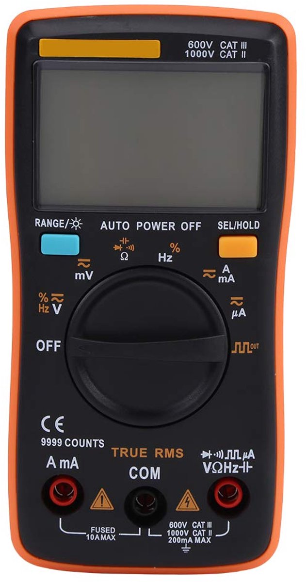 Digitale Multimeter - Stroom Tester - Elektrische Problemen Oplossen - True RMS Meting - 9999 Tellingen - Grijs