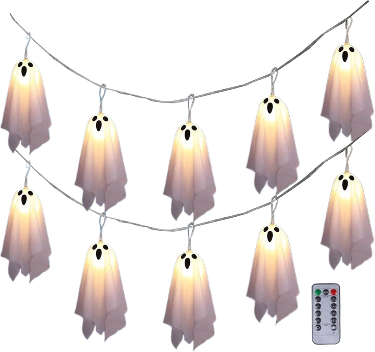Spooklichten - LED Lampjes - Halloween Decoratie - Energiezuinig LED - 10 Stuks - Wit