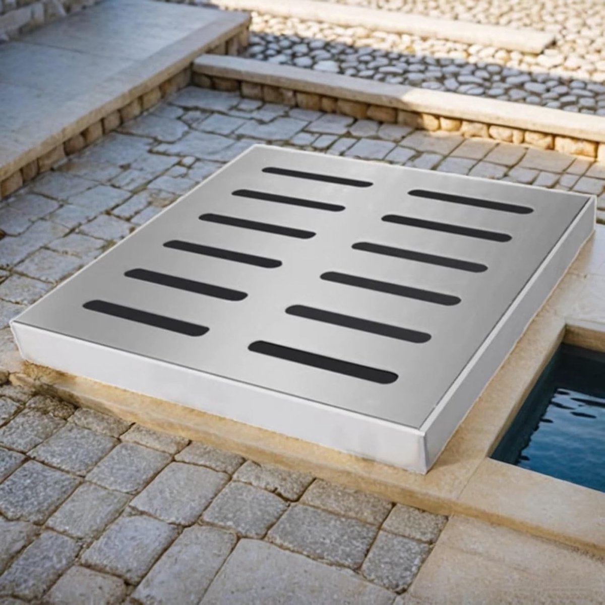 Douche afvoerhoes - Afvoer rooster - Efficiënte drainage - Roestvrij staal - 60 x 30 cm - Zilver
