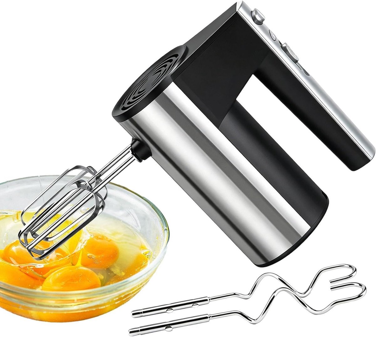 Elektrische Handmixer - Keukenmixer - Bakken en Mixen - Stabiele Snelheidsregeling - 9.5 x 17.5 cm - Zwart