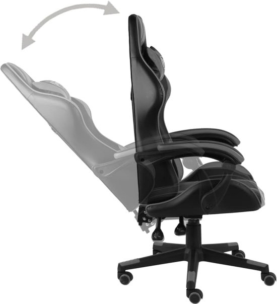 Racing Stoel - Gamestoel Bureau - Comfortabel Werken - Verstelbare Rugleuning - Niet Gespecificeerd - Zwart Grijs — afbeelding 2